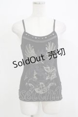 OZZ ANGELO / プリントキャミソール  黒 H-25-11-25-067-OO-TO-KB-ZH