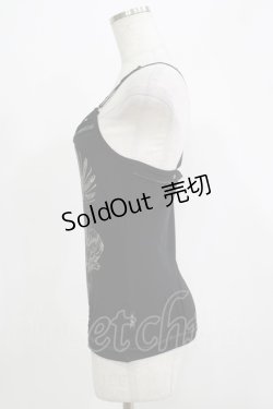 画像2: OZZ ANGELO / プリントキャミソール  黒 H-25-11-25-067-OO-TO-KB-ZH