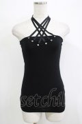SEX POT ReVeNGe / クロスホルターキャミ  黒 H-25-11-25-068-SP-TO-KB-ZT1127J