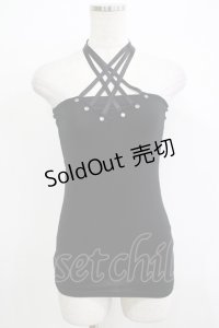 SEX POT ReVeNGe / クロスホルターキャミ  黒 H-25-11-25-068-SP-TO-KB-ZT468