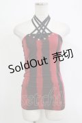 【SALE】SEX POT ReVeNGe / クロスホルターキャミ  黒×赤 H-25-11-25-069-SP-TO-KB-ZT468