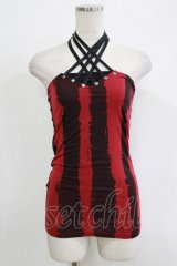 SEX POT ReVeNGe / クロスホルターキャミ  黒×赤 H-25-11-25-069-SP-TO-KB-ZT468