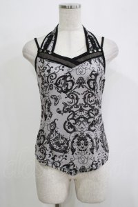 Ozz Croce / ホルター付総柄キャミソール  グレー H-25-11-25-071-OO-TO-KB-ZT470