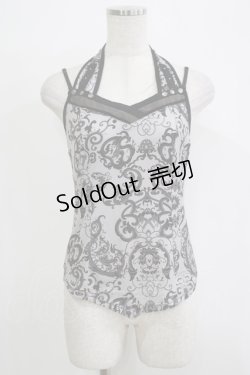 画像1: 【SALE】Ozz Croce / ホルター付総柄キャミソール  グレー H-25-11-25-071-OO-TO-KB-ZT470