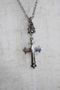 DEAL DESIGN / 2020HALLOWEENクロスネックレス  シルバー H-25-11-25-072-SL-AC-KB-ZH