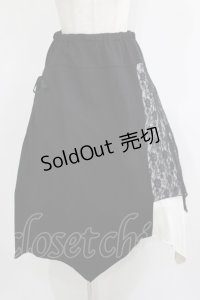 ALGONQUINS / 異素材切替スカート  黒×グレー H-25-11-25-009-AL-SK-KB-ZH