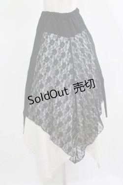 画像2: ALGONQUINS / 異素材切替スカート  黒×グレー H-25-11-25-009-AL-SK-KB-ZH