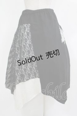 画像3: ALGONQUINS / 異素材切替スカート  黒×グレー H-25-11-25-009-AL-SK-KB-ZH