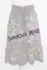 OZZ ANGELO / 総柄スカート  パープル H-25-11-25-011-OO-SK-KB-ZH