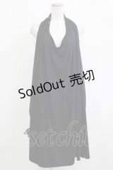 ALGONQUINS / サイドギャザーカットソーワンピース  ブラック H-25-11-25-012-AL-OP-KB-ZH