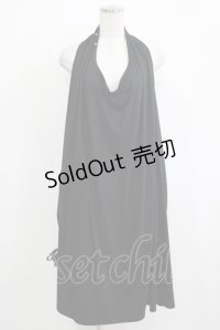 ALGONQUINS / サイドギャザーカットソーワンピース  ブラック H-25-11-25-012-AL-OP-KB-ZH