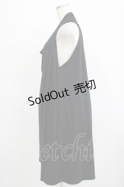 画像2: ALGONQUINS / サイドギャザーカットソーワンピース  ブラック H-25-11-25-012-AL-OP-KB-ZH