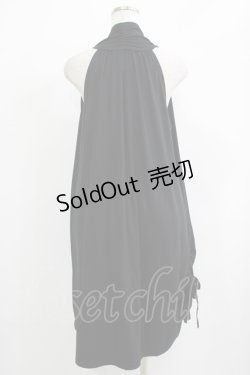 画像3: ALGONQUINS / サイドギャザーカットソーワンピース  ブラック H-25-11-25-012-AL-OP-KB-ZH