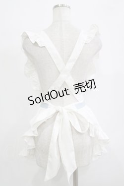 画像3: ACDC RAG / ドットネコエプロン  ホワイト×パステルブルー H-25-11-25-014-PU-ZA-KB-ZH