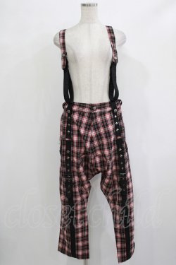 画像1: ALGONQUINS / サスベルト付サルエルパンツ  赤 H-25-11-25-017-AL-PA-KB-ZH