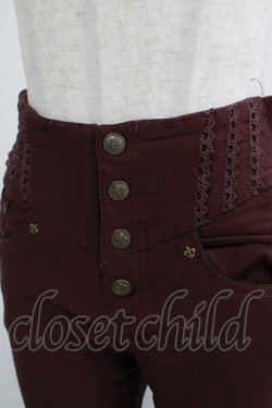 画像4: OZZ ANGELO / ウエスト刺繍パンツ  ボルドー H-25-11-25-018-OO-PA-KB-ZH