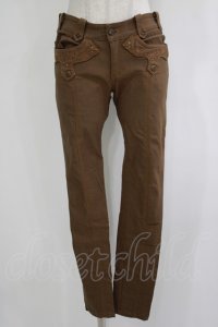 OZZ ANGELO / 刺繍ポケットパンツ  ブラウン H-25-11-25-019-OO-PA-KB-ZH