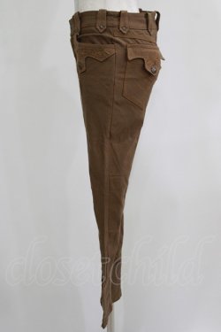 画像2: OZZ ANGELO / 刺繍ポケットパンツ  ブラウン H-25-11-25-019-OO-PA-KB-ZH