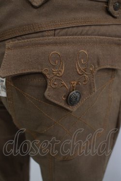 画像4: OZZ ANGELO / 刺繍ポケットパンツ  ブラウン H-25-11-25-019-OO-PA-KB-ZH