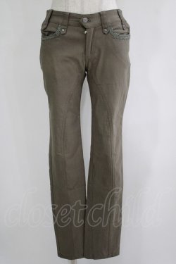 画像1: Ozz oneste / レースラインパンツ  カーキ H-25-11-25-021-OO-PA-KB-ZH