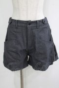 NieR Clothing / サイドZIP刺繍ショートパンツ F グレー H-25-11-25-023-PU-PA-KB-ZH