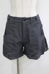 NieR Clothing / サイドZIP刺繍ショートパンツ F グレー H-25-11-25-023-PU-PA-KB-ZH