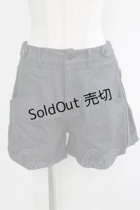 NieR Clothing / サイドZIP刺繍ショートパンツ F グレー H-25-11-25-023-PU-PA-KB-ZH