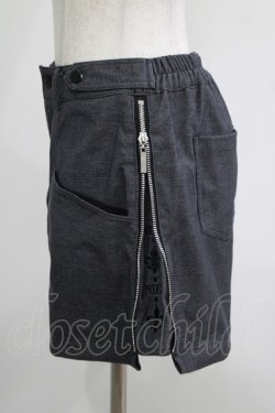 画像2: NieR Clothing / サイドZIP刺繍ショートパンツ F グレー H-25-11-25-023-PU-PA-KB-ZH