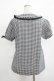 画像3: NieR Clothing / ギンガムチェックパフブラウス F 黒×白 H-25-11-25-024-PU-BL-KB-ZT1127J (3)