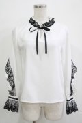 Amilige / レースフリルブラウス  白 H-25-11-25-025-PU-BL-KB-ZH