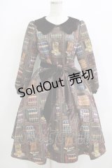 Q-pot. / Melty Bookshelfパフスリーブドレス M ブラウン H-25-11-26-001-QP-OP-KB-ZH