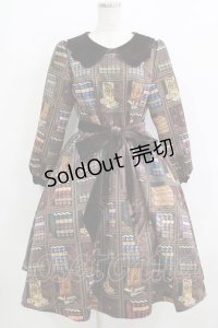 Q-pot. / Melty Bookshelfパフスリーブドレス M ブラウン H-25-11-26-001-QP-OP-KB-ZH