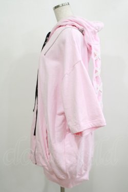 画像2: REFLEM / うさ耳半袖パーカー FREE ピンク H-25-11-26-029-PU-TO-KB-ZH