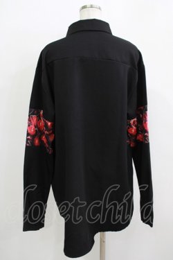 画像3: NieR Clothing / プリント切替ブラウス  黒×チェリープリント H-25-11-26-032-PU-BL-KB-ZH