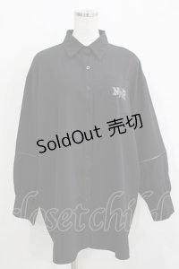 NieR Clothing / ZIP切替シャツ  ブラック H-25-11-26-033-PU-BL-KB-ZH