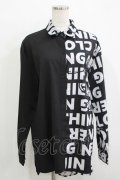 NieR Clothing / プリント切替シャツ  黒 H-25-11-26-034-PU-BL-KB-ZH