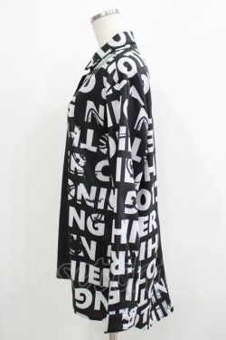 画像2: NieR Clothing / プリント切替シャツ  黒 H-25-11-26-034-PU-BL-KB-ZH
