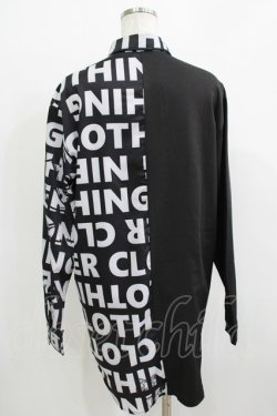 画像3: NieR Clothing / プリント切替シャツ  黒 H-25-11-26-034-PU-BL-KB-ZH