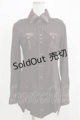 Ozz Croce / クロスボタンロングブラウス  茶 H-25-11-26-036-OO-BL-KB-ZH