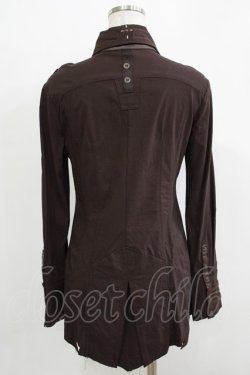 画像3: Ozz Croce / クロスボタンロングブラウス  茶 H-25-11-26-036-OO-BL-KB-ZH