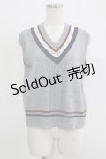 Jane Marple / Logo lace cricket vest  mix gray H-25-11-26-040-JM-TO-KB-ZH