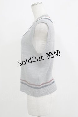 画像2: Jane Marple / Logo lace cricket vest  mix gray H-25-11-26-040-JM-TO-KB-ZH