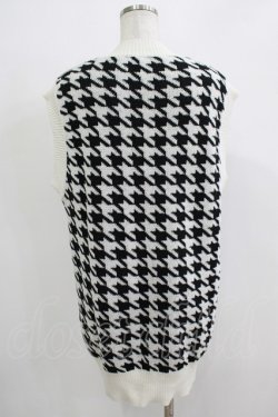 画像3: NieR Clothing / ニットベスト  千鳥柄（白×黒） H-25-11-26-041-PU-TO-KB-ZH