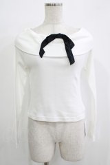 MILK / Film star tops  オフ×ブラック H-25-11-26-044-ML-TO-KB-ZH