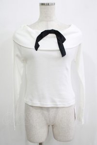 MILK / Film star tops  オフ×ブラック H-25-11-26-044-ML-TO-KB-ZH