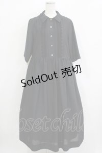 Jane Marple Dans Le Salon / ピンタックレースシャツワンピース  ブラック H-25-11-26-005-JM-OP-KB-ZT1129H