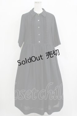 画像1: Jane Marple Dans Le Salon / ピンタックレースシャツワンピース  ブラック H-25-11-26-005-JM-OP-KB-ZT1129H