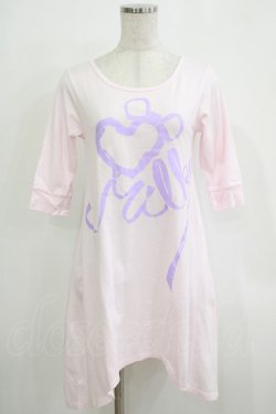 画像1: MILK / Ribbonロゴワンピース  ピンク×パープルプリント H-25-11-26-046-ML-OP-KB-ZH