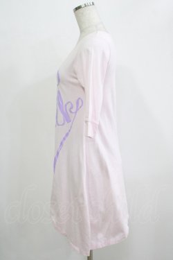 画像2: MILK / Ribbonロゴワンピース  ピンク×パープルプリント H-25-11-26-046-ML-OP-KB-ZH