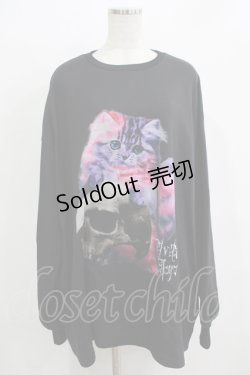 画像1: TRAVAS TOKYO / Playful cat Super big プルオーバー  ブラック H-25-11-26-048-PU-TO-KB-ZH